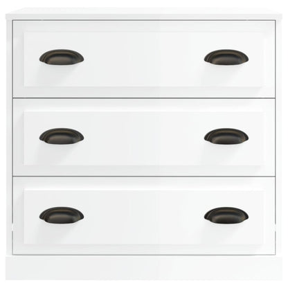 Příborník Bílý Vysoký Lesk 70 X 35,5 X 67,5 Cm Kompozitní Dřevo