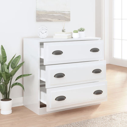 Příborník Bílý Vysoký Lesk 70 X 35,5 X 67,5 Cm Kompozitní Dřevo