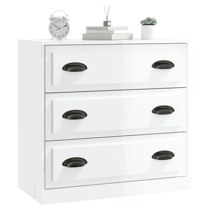 Příborník Bílý Vysoký Lesk 70 X 35,5 X 67,5 Cm Kompozitní Dřevo