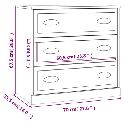 Příborník Bílý Vysoký Lesk 70 X 35,5 X 67,5 Cm Kompozitní Dřevo