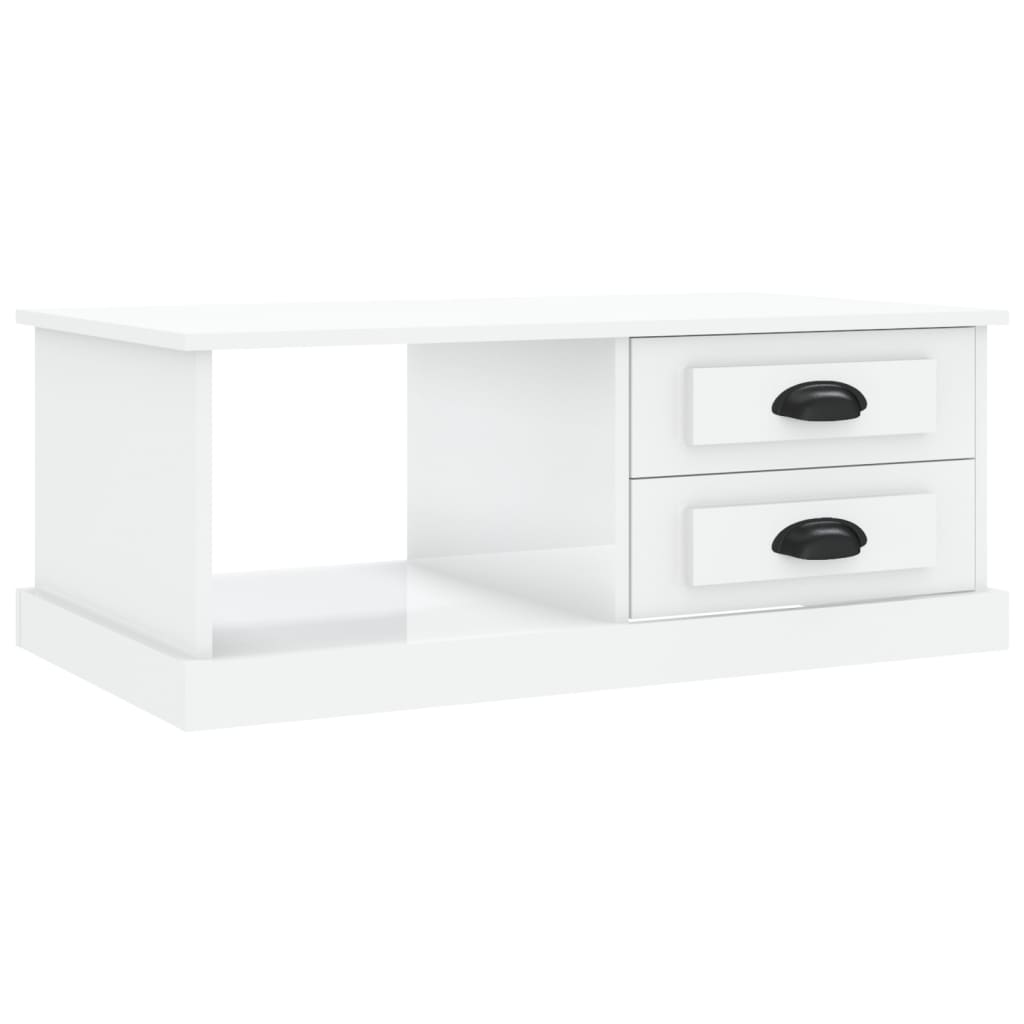 Konferenční Stolek Bílý S Leskem 90X50X35 Cm Kompozitní Dřevo
