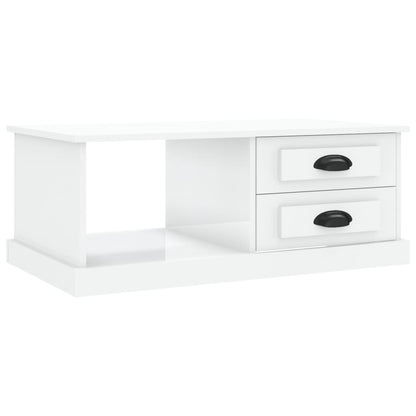 Konferenční Stolek Bílý S Leskem 90X50X35 Cm Kompozitní Dřevo