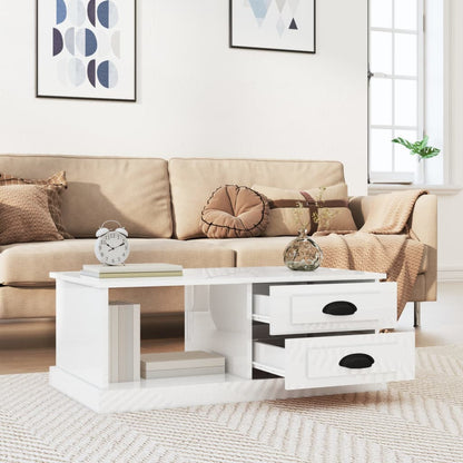 Konferenční Stolek Bílý S Leskem 90X50X35 Cm Kompozitní Dřevo
