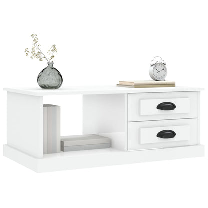 Konferenční Stolek Bílý S Leskem 90X50X35 Cm Kompozitní Dřevo