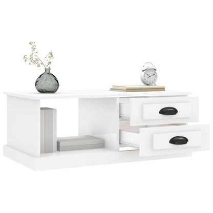 Konferenční Stolek Bílý S Leskem 90X50X35 Cm Kompozitní Dřevo