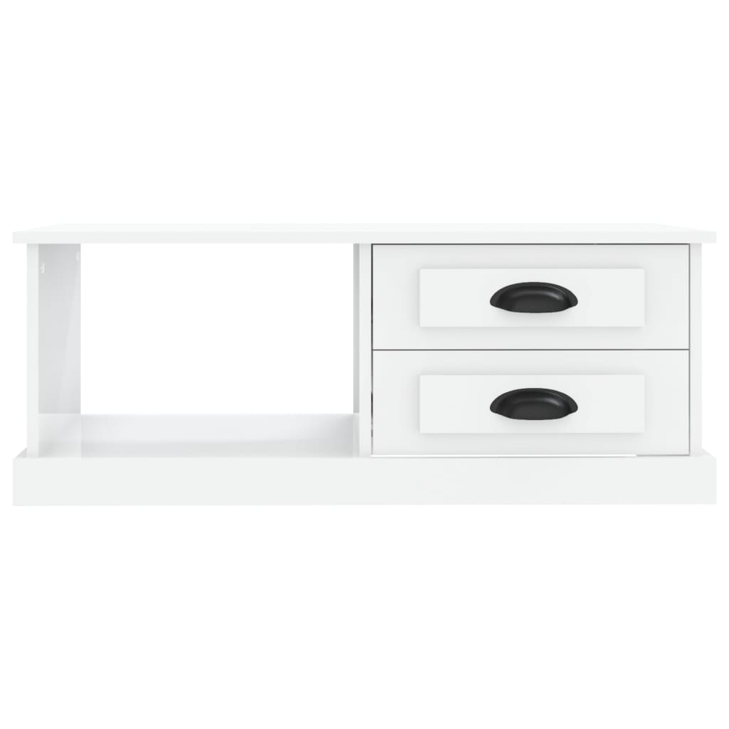 Konferenční Stolek Bílý S Leskem 90X50X35 Cm Kompozitní Dřevo