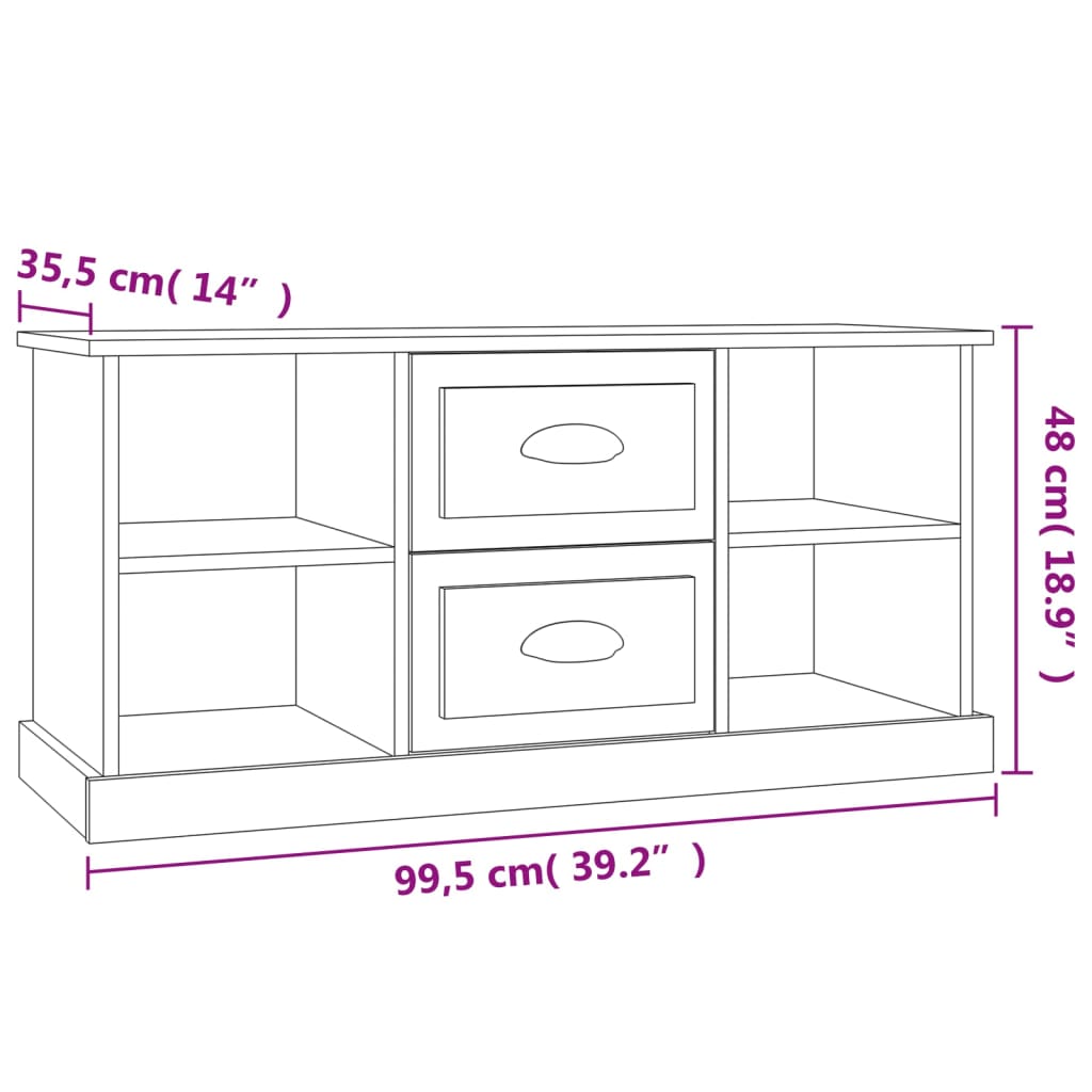 Tv Skříňka 99,5 X 35,5 X 48 Cm Kompozitní Dřevo