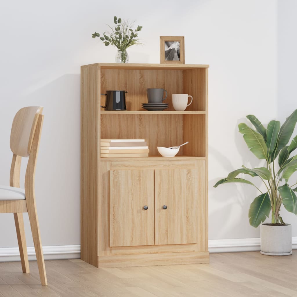 Skříň Highboard Šedá Sonoma 60 X 35,5 X 103,5 Kompozitní Dřevo
