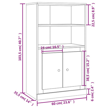 Skříň Highboard Betonově Šedá 60X35,5X103,5 Cm Kompozitní Dřevo
