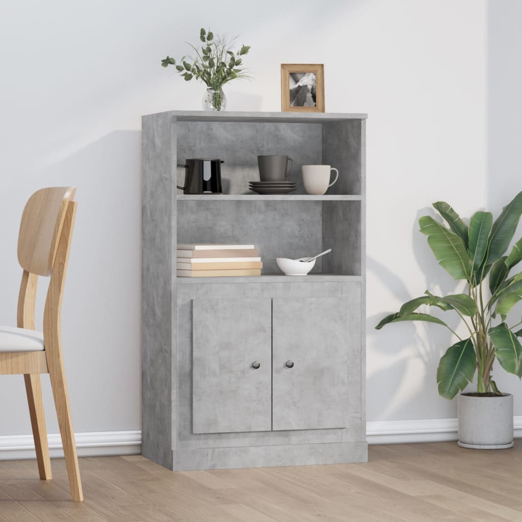 Skříň Highboard Šedá Sonoma 60 X 35,5 X 103,5 Kompozitní Dřevo