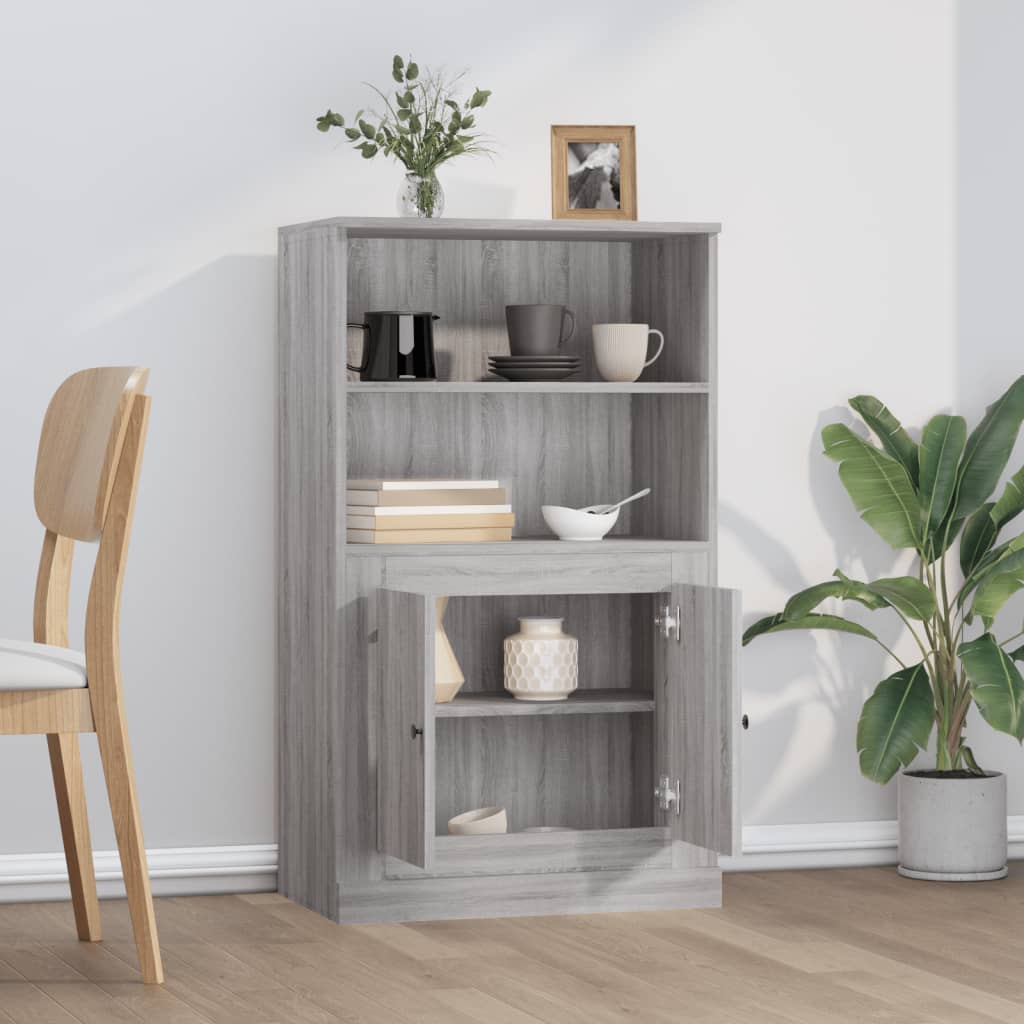 Skříň Highboard Šedá Sonoma 60 X 35,5 X 103,5 Kompozitní Dřevo