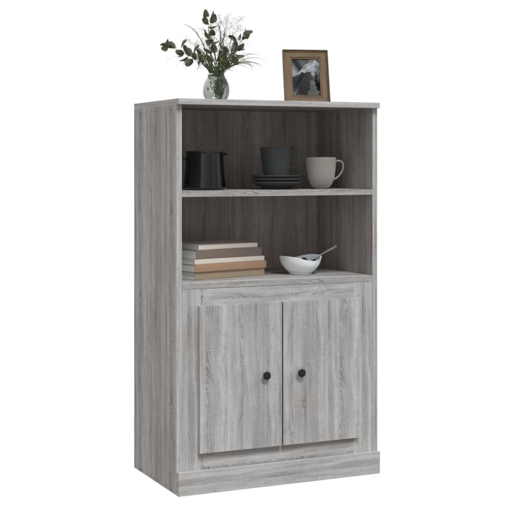 Skříň Highboard Šedá Sonoma 60 X 35,5 X 103,5 Kompozitní Dřevo