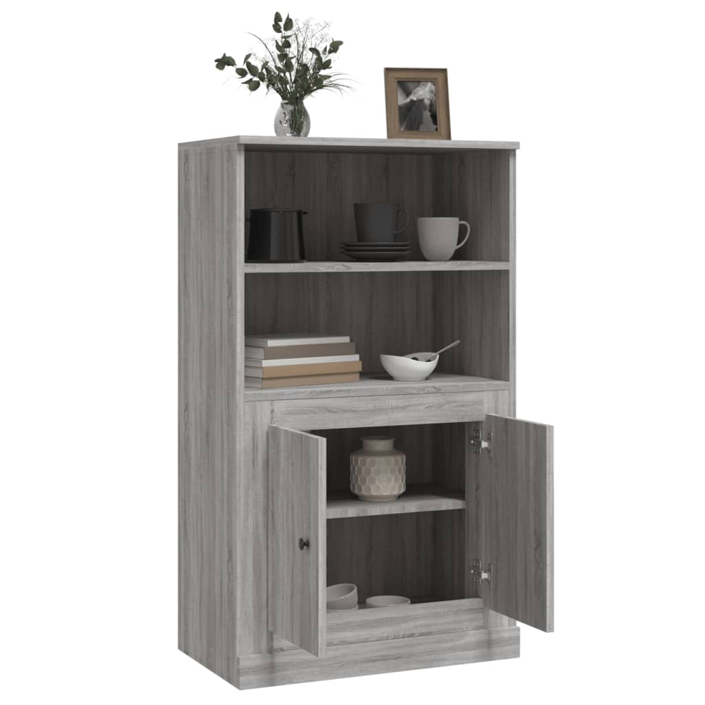 Skříň Highboard Šedá Sonoma 60 X 35,5 X 103,5 Kompozitní Dřevo