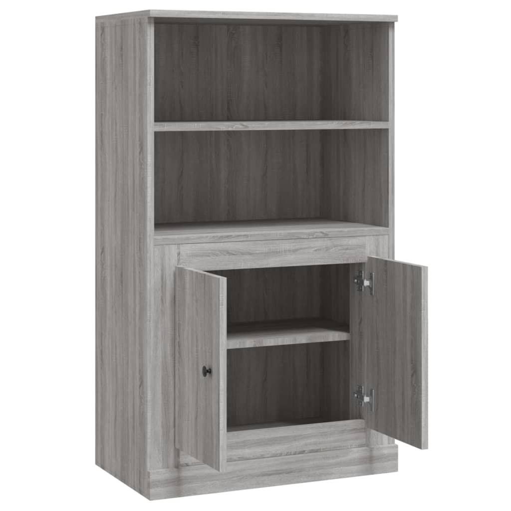 Skříň Highboard Šedá Sonoma 60 X 35,5 X 103,5 Kompozitní Dřevo