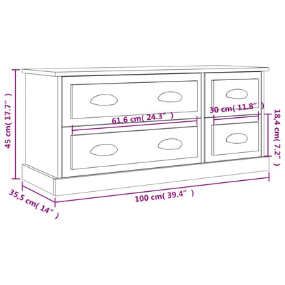 Tv Skříňka 100 X 35,5 X 45 Cm Kompozitní Dřevo