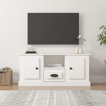 Tv Skříňka Bílá Vysoký Lesk 100 X 35,5 X 45 Cm Kompozitní Dřevo