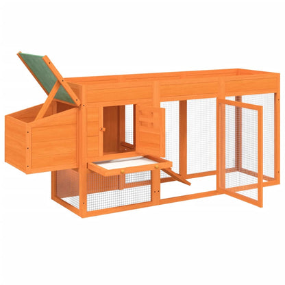 Kurník Hnědý 204 X 50 X 84 Cm Masivní Borové Dřevo