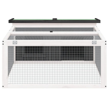 Králíkárna Šedá 117,5 X 97 X 47,5 Cm Masivní Borové Dřevo