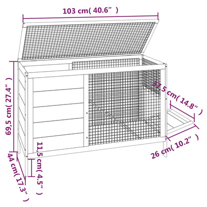 Králíkárna Moka 103 X 44 X 69,5 Cm Masivní Borové Dřevo