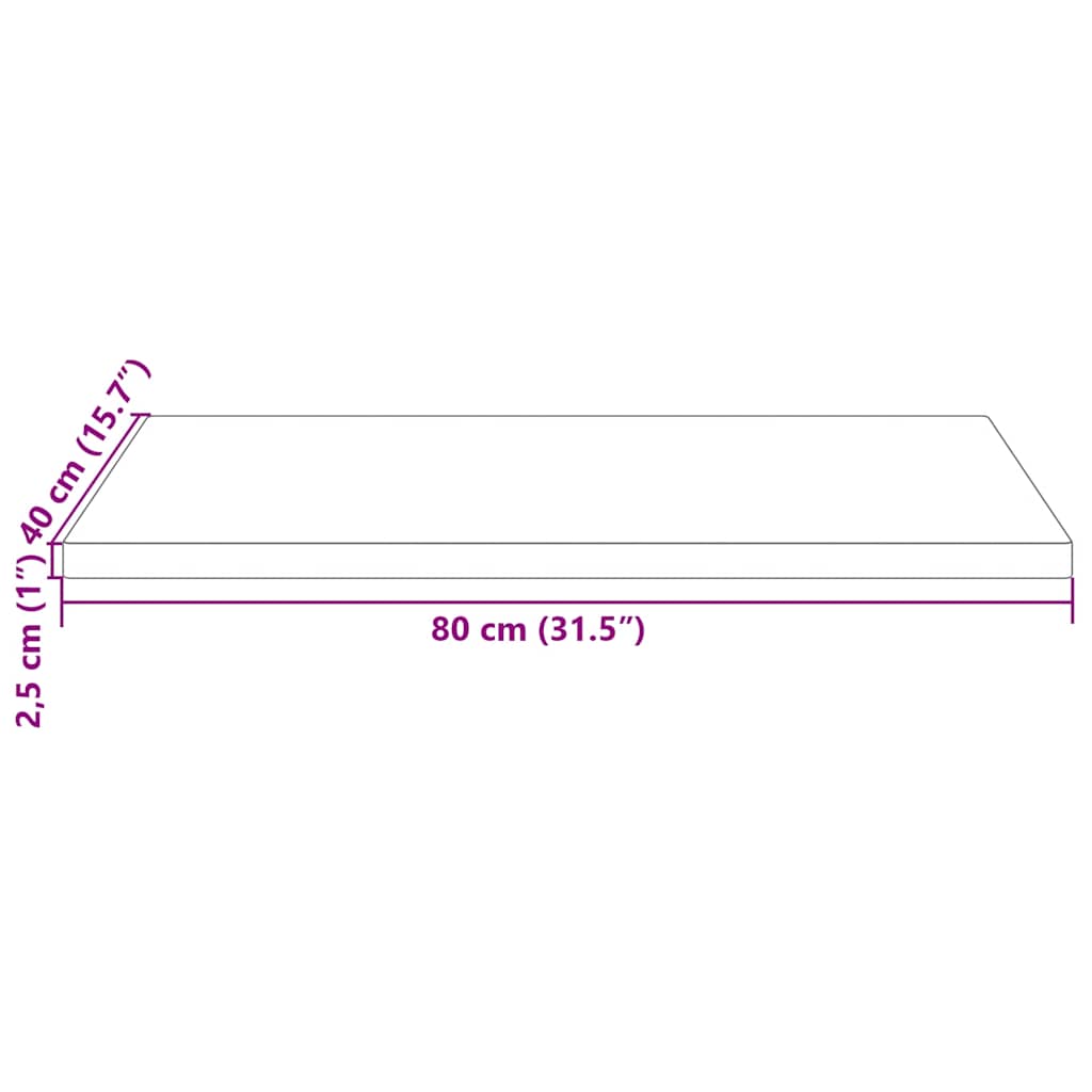 Stolní Deska 80X40X2,5 Cm Masivní Borové Dřevo Obdélníková