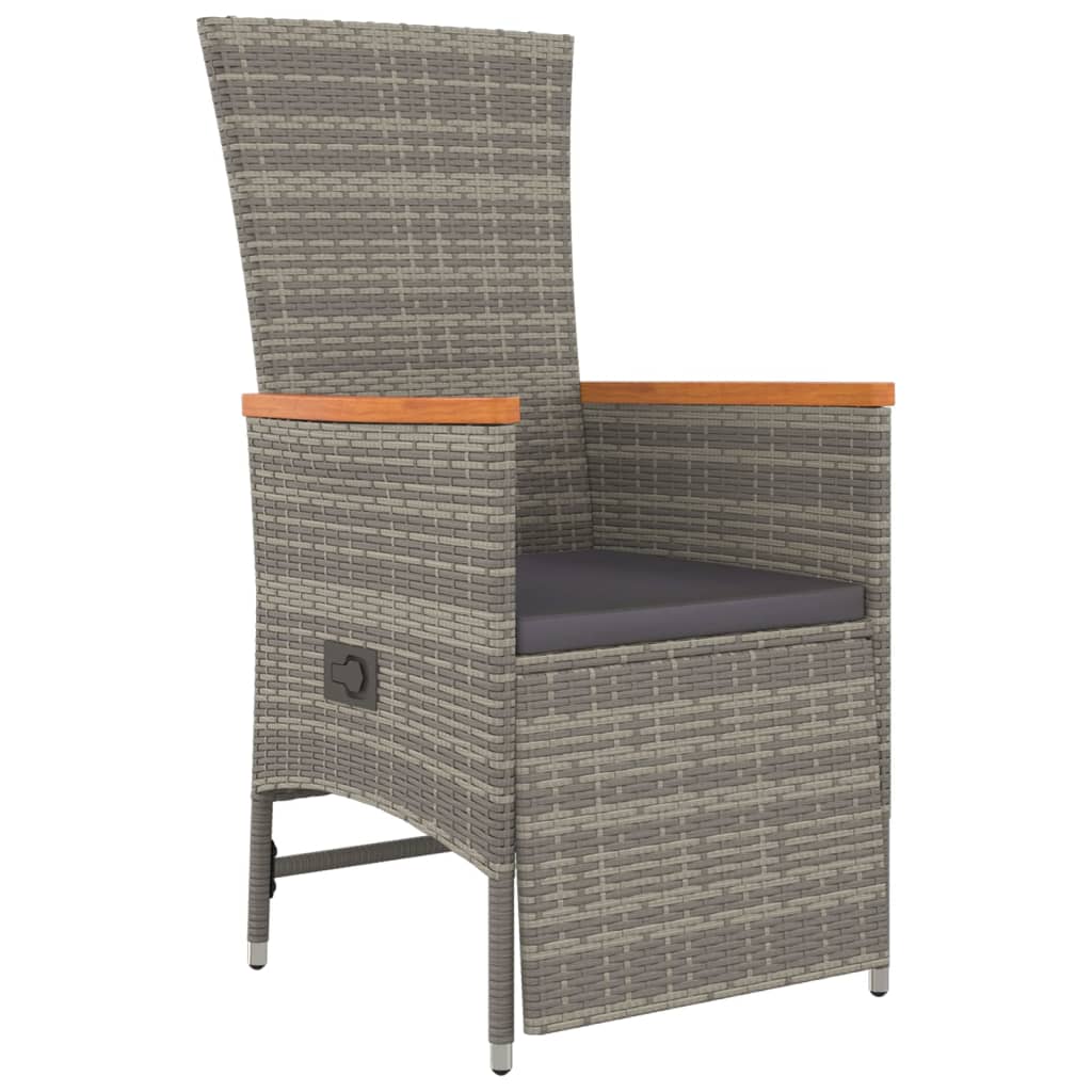 5Dílný Zahradní Jídelní Set S Poduškami Šedý Polyratan
