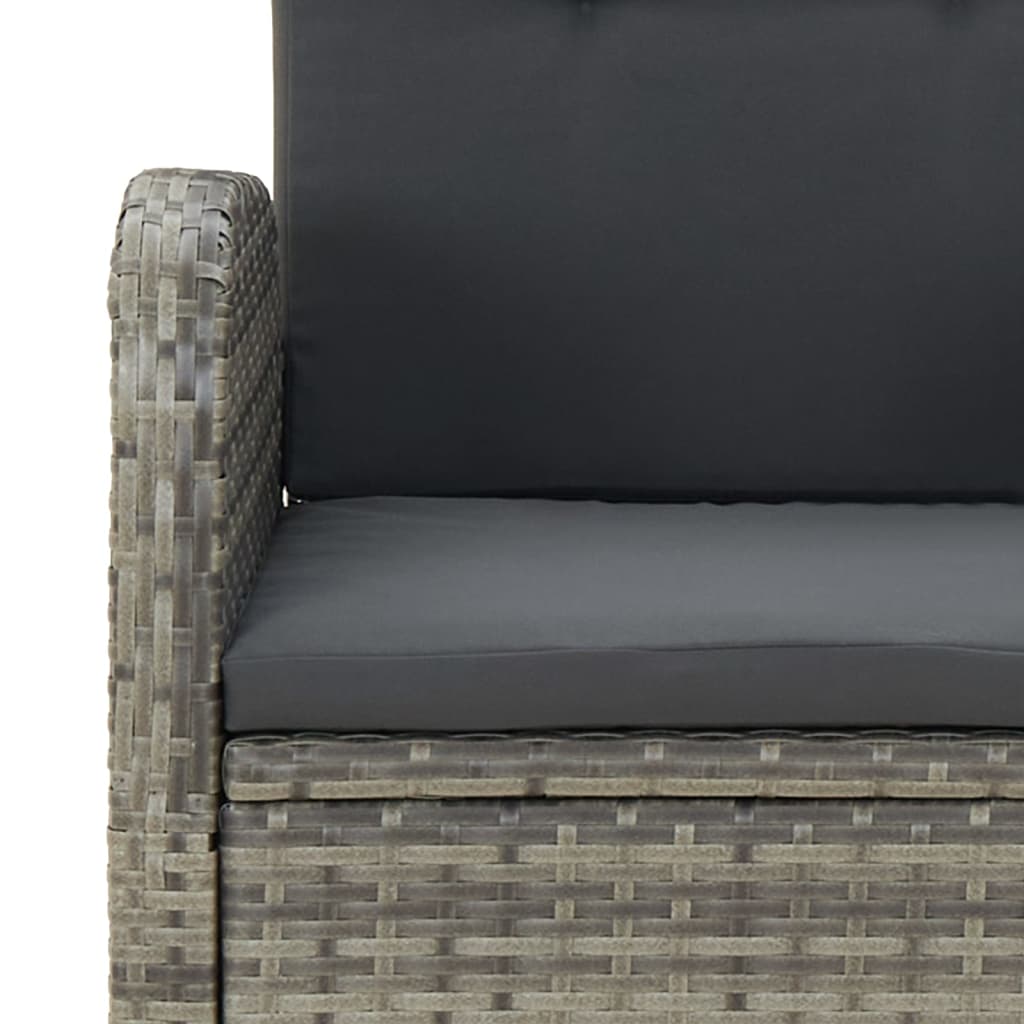 7Dílný Zahradní Jídelní Set S Poduškami Šedý Polyratan