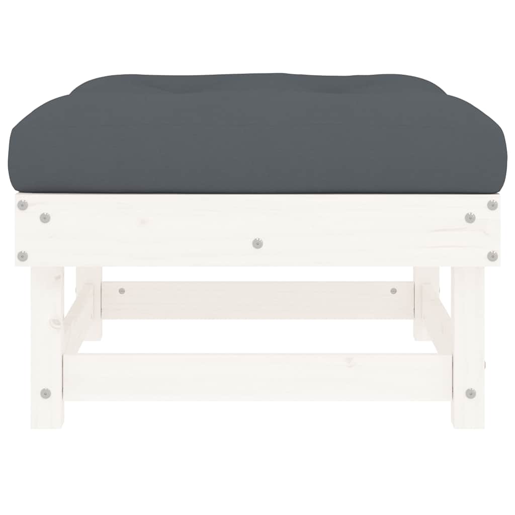 Zahradní S Poduškou Bílá Masivní Borové Dřevo