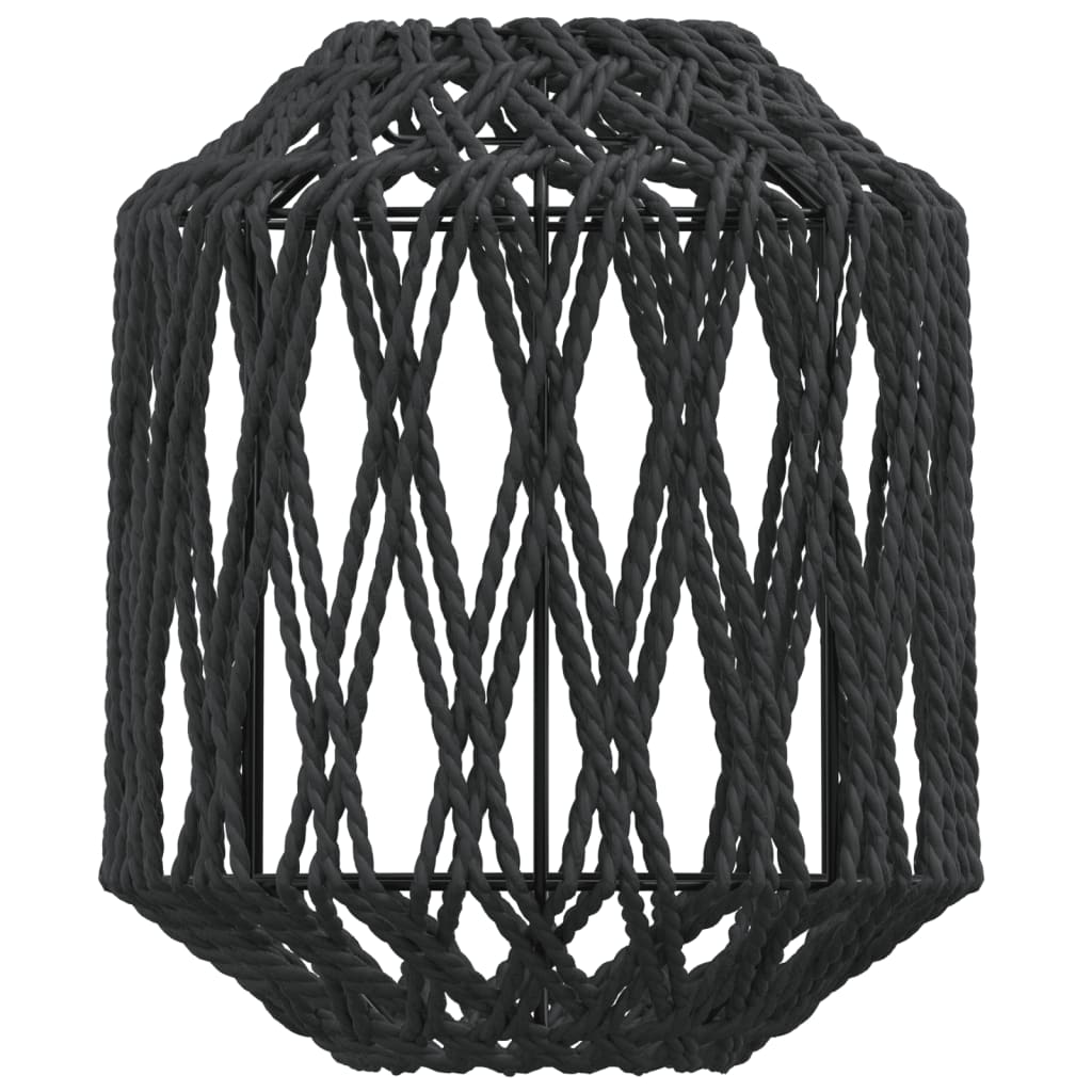 Stínidlo Lampy Černé Ø 23 X 28 Cm Železo A Papír Tmavě Hnědá