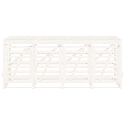 Úložný Box Na Čtyři Popelnice Bílý Masivní Borové Dřevo