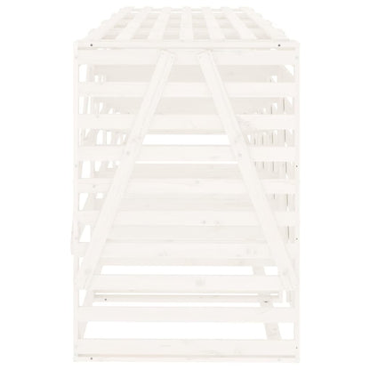 Úložný Box Na Čtyři Popelnice Bílý Masivní Borové Dřevo