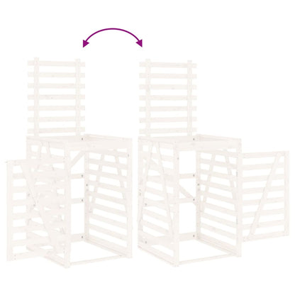 Úložný Box Na Čtyři Popelnice Bílý Masivní Borové Dřevo