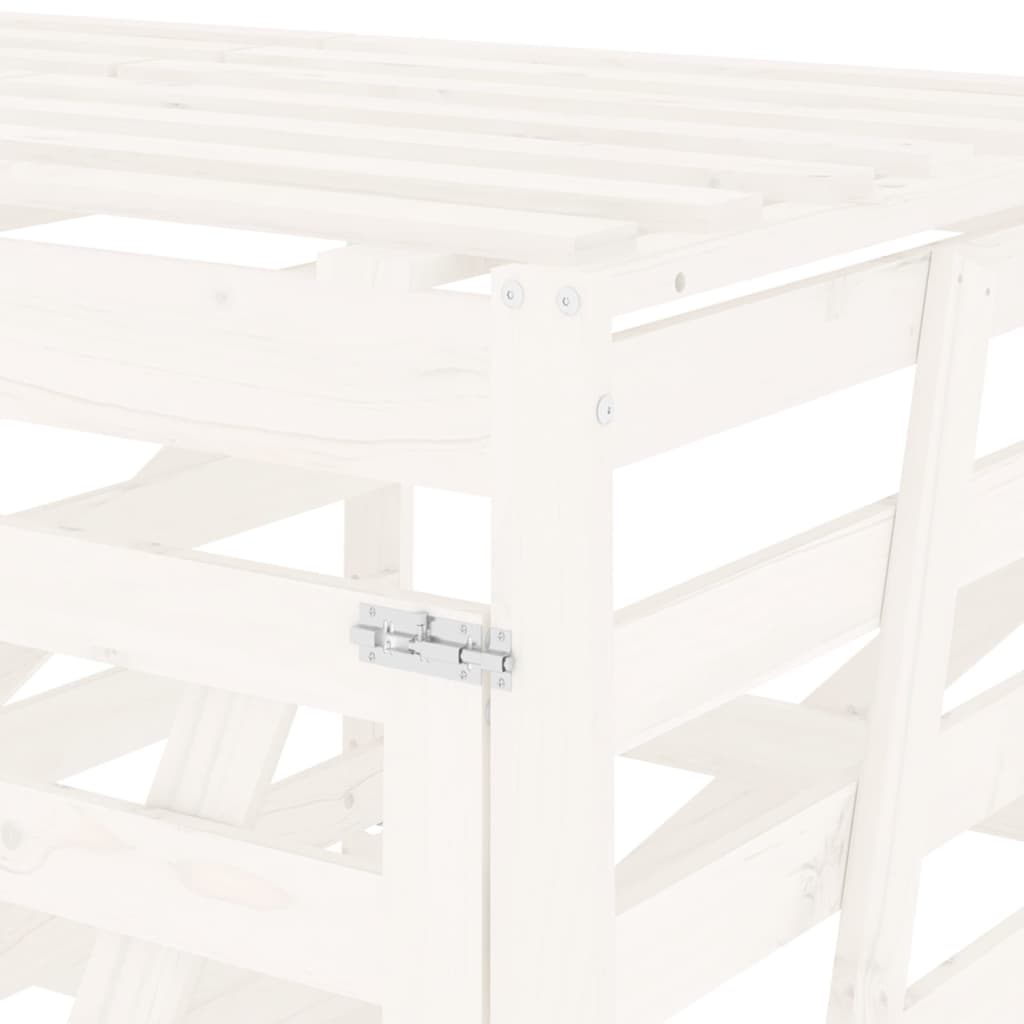 Úložný Box Na Čtyři Popelnice Bílý Masivní Borové Dřevo