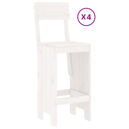 5Dílný Zahradní Barový Set Bílý Masivní Borové Dřevo