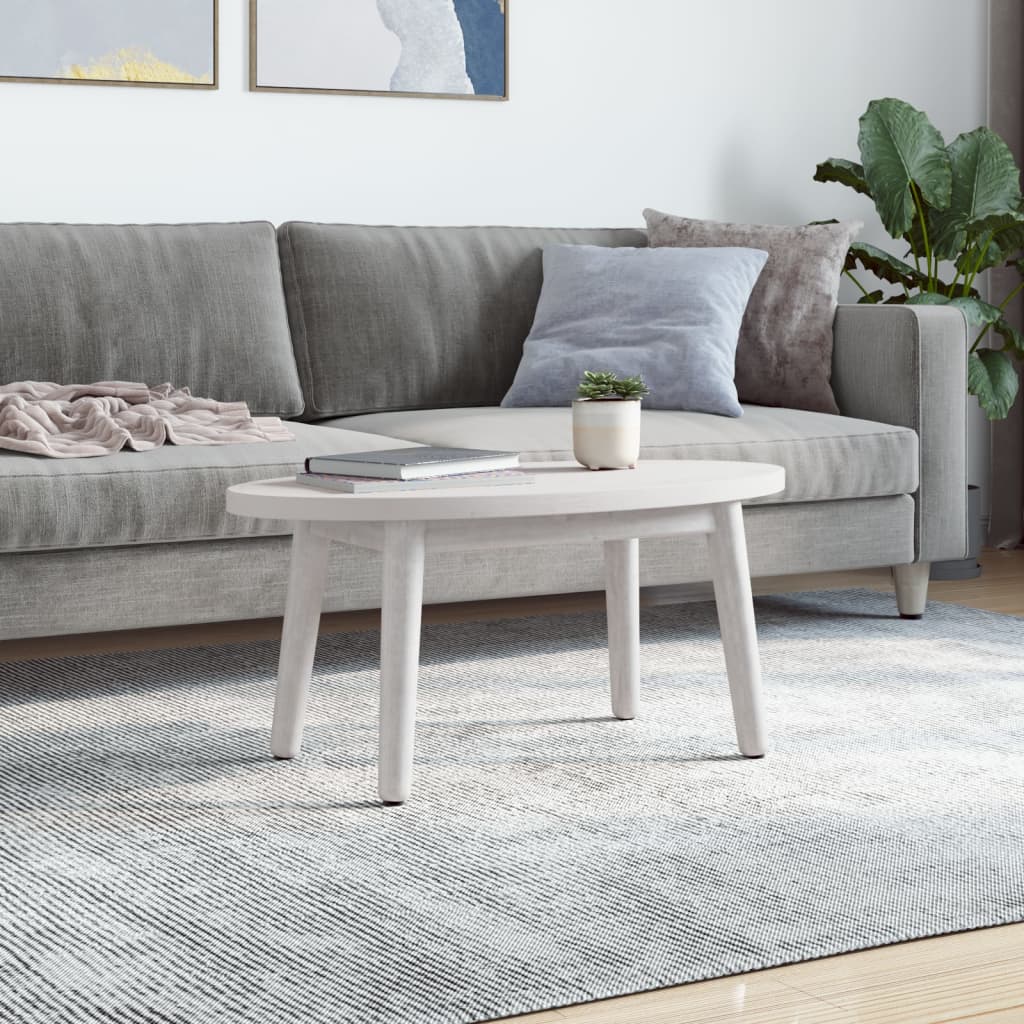 Stolní Deska Bílá 70 X 35 X 2,5 Cm Masivní Borové Dřevo Oválná