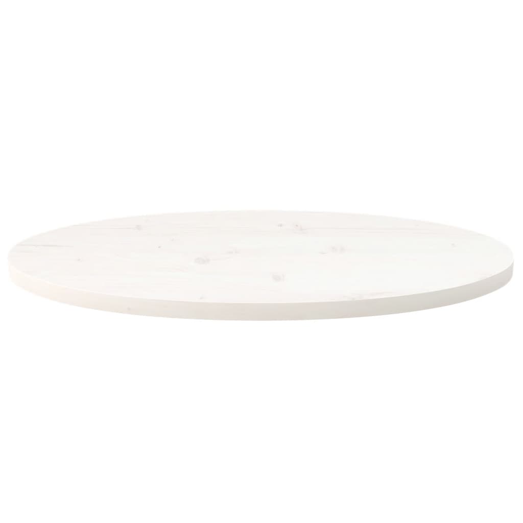 Stolní Deska Bílá 70 X 35 X 2,5 Cm Masivní Borové Dřevo Oválná