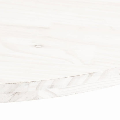 Stolní Deska Bílá 70 X 35 X 2,5 Cm Masivní Borové Dřevo Oválná