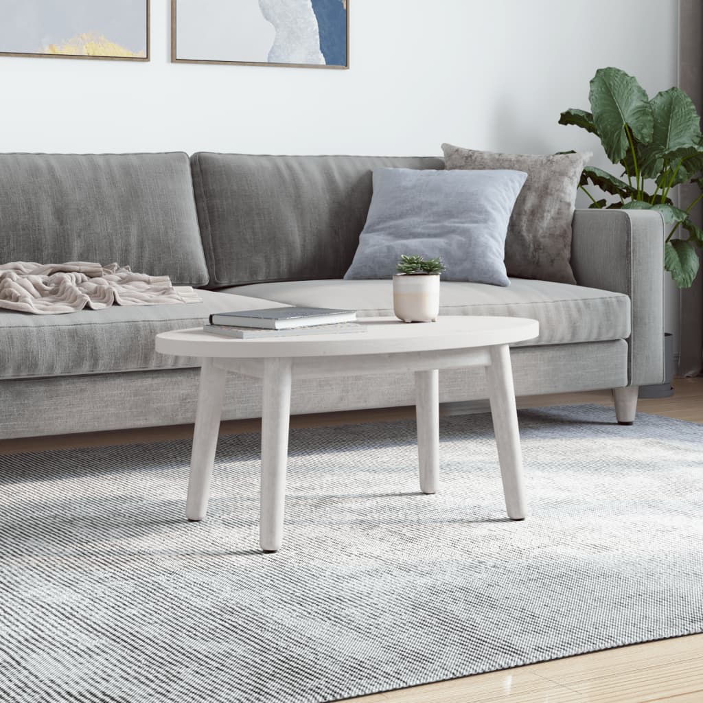 Stolní Deska Bílá 80 X 40 X 2,5 Cm Masivní Borové Dřevo Oválná