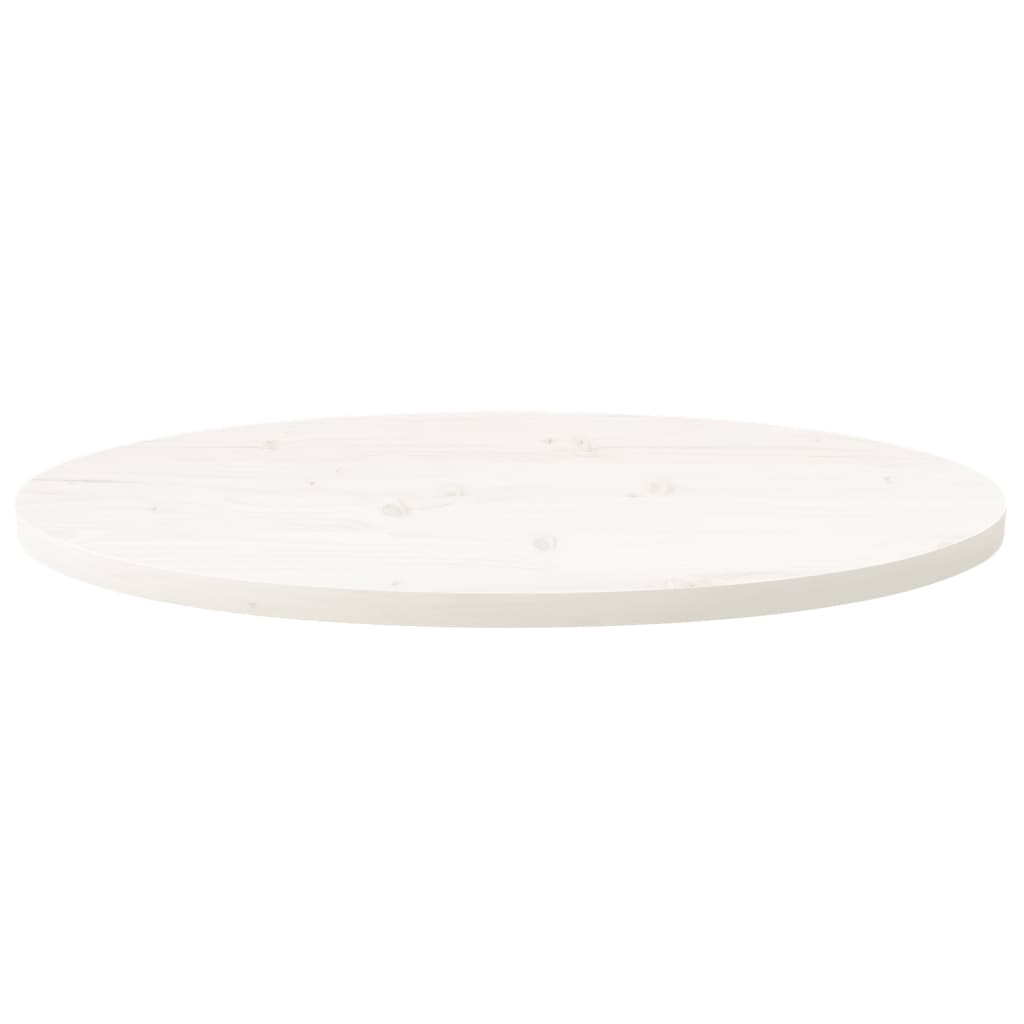 Stolní Deska Bílá 80 X 40 X 2,5 Cm Masivní Borové Dřevo Oválná