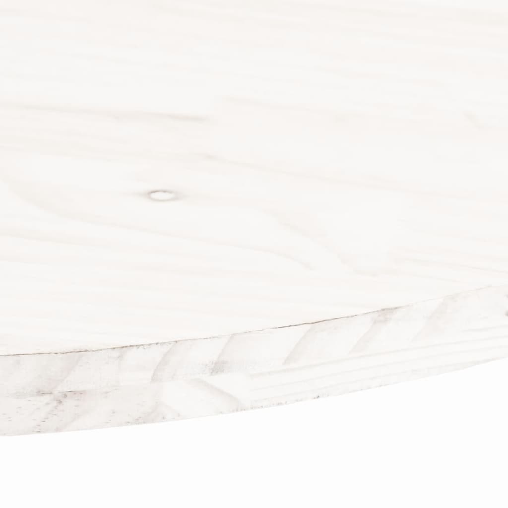 Stolní Deska Bílá 80 X 40 X 2,5 Cm Masivní Borové Dřevo Oválná