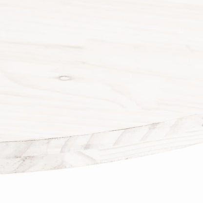 Stolní Deska Bílá 80 X 40 X 2,5 Cm Masivní Borové Dřevo Oválná