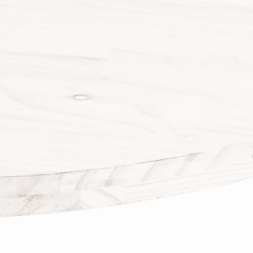 Stolní Deska Bílá 100 X 50 X 2,5 Cm Masivní Borové Dřevo Oválná