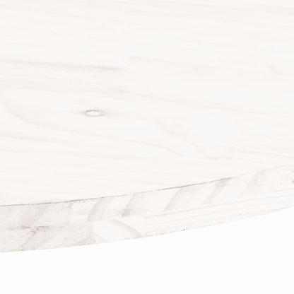 Stolní Deska Bílá 100 X 50 X 2,5 Cm Masivní Borové Dřevo Oválná