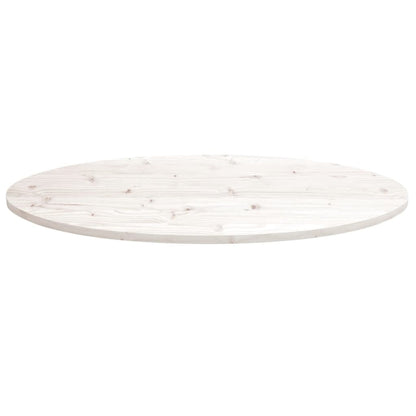 Stolní Deska Bílá 110 X 55 X 2,5 Cm Masivní Borové Dřevo Oválná