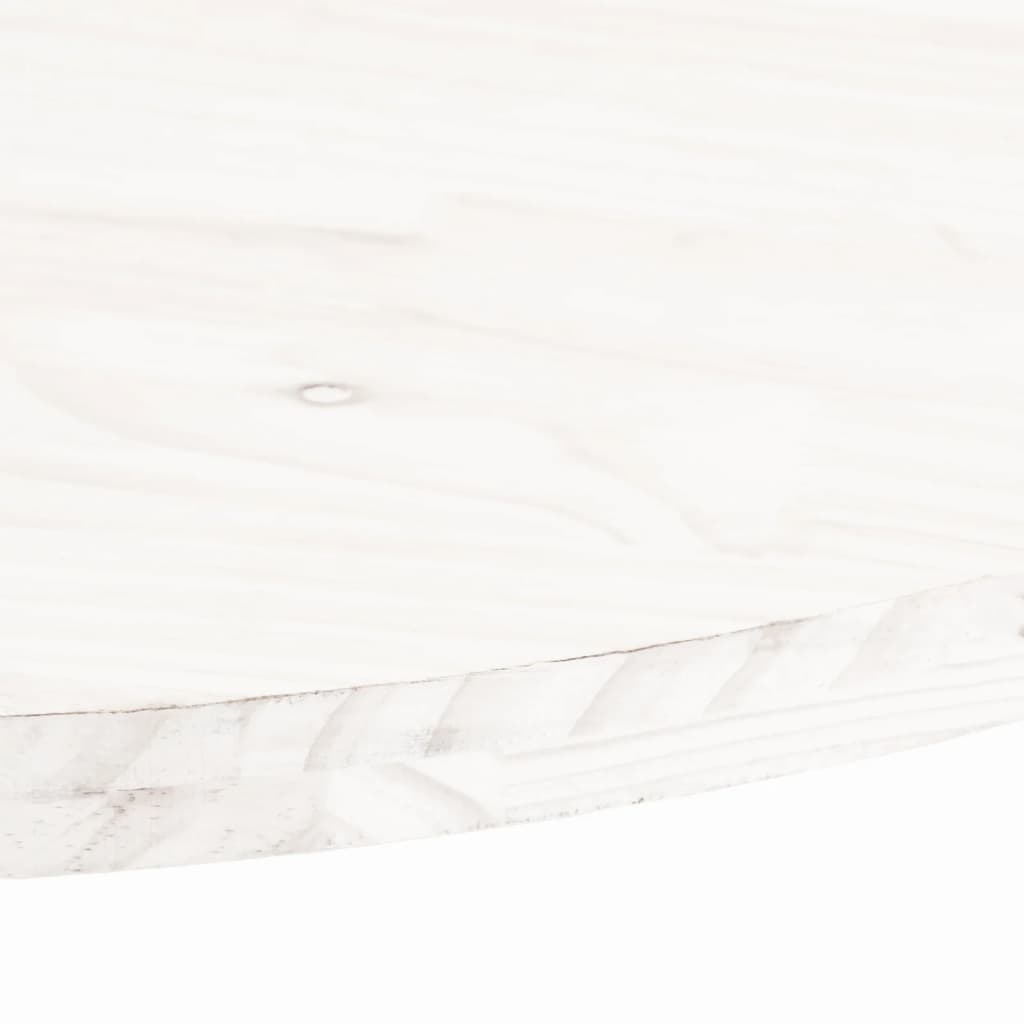 Stolní Deska Bílá 110 X 55 X 2,5 Cm Masivní Borové Dřevo Oválná