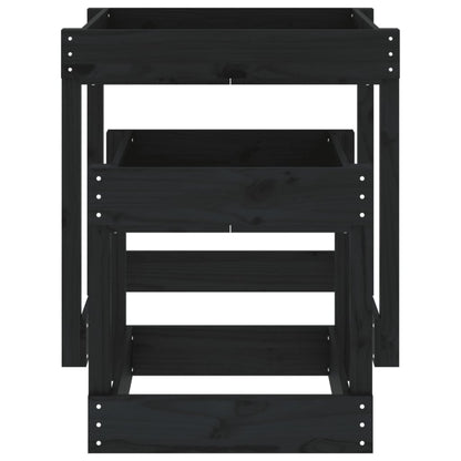 Stoly Na Písek 2 Ks Černé Masivní Borové Dřevo