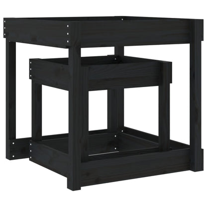 Stoly Na Písek 2 Ks Černé Masivní Borové Dřevo