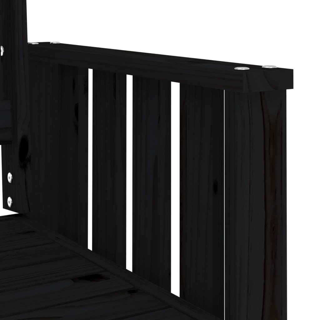 Zahradní Lavice Se Stolkem 2Místná Černá Masivní Borové Dřevo