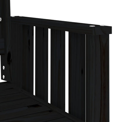 Zahradní Lavice Se Stolkem 2Místná Černá Masivní Borové Dřevo