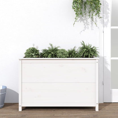 Zahradní Truhlík Bílý Masivní Borové Dřevo