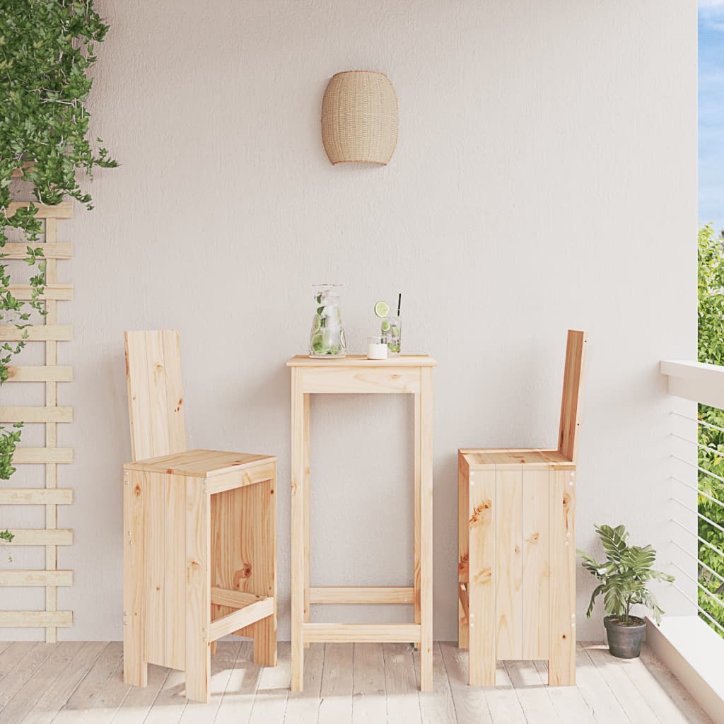 Barové Stoličky 2 Ks 40 X 48,5 X 115,5 Cm Masivní Borové Dřevo